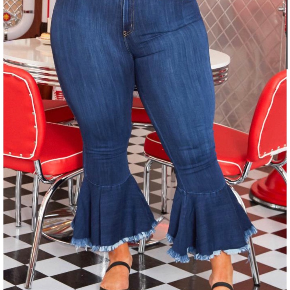 Capri flare bell bottoms jeans